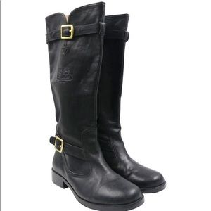 Black leather coach riding boots sz 7